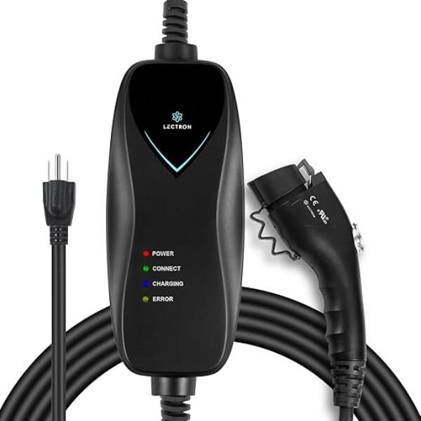 Lectron EV Charger, 16 ft Extension Cord & J1772 Cable - Portable Electric Car Charger for J1772 EVs and Plug-in Hybrid Vehicles